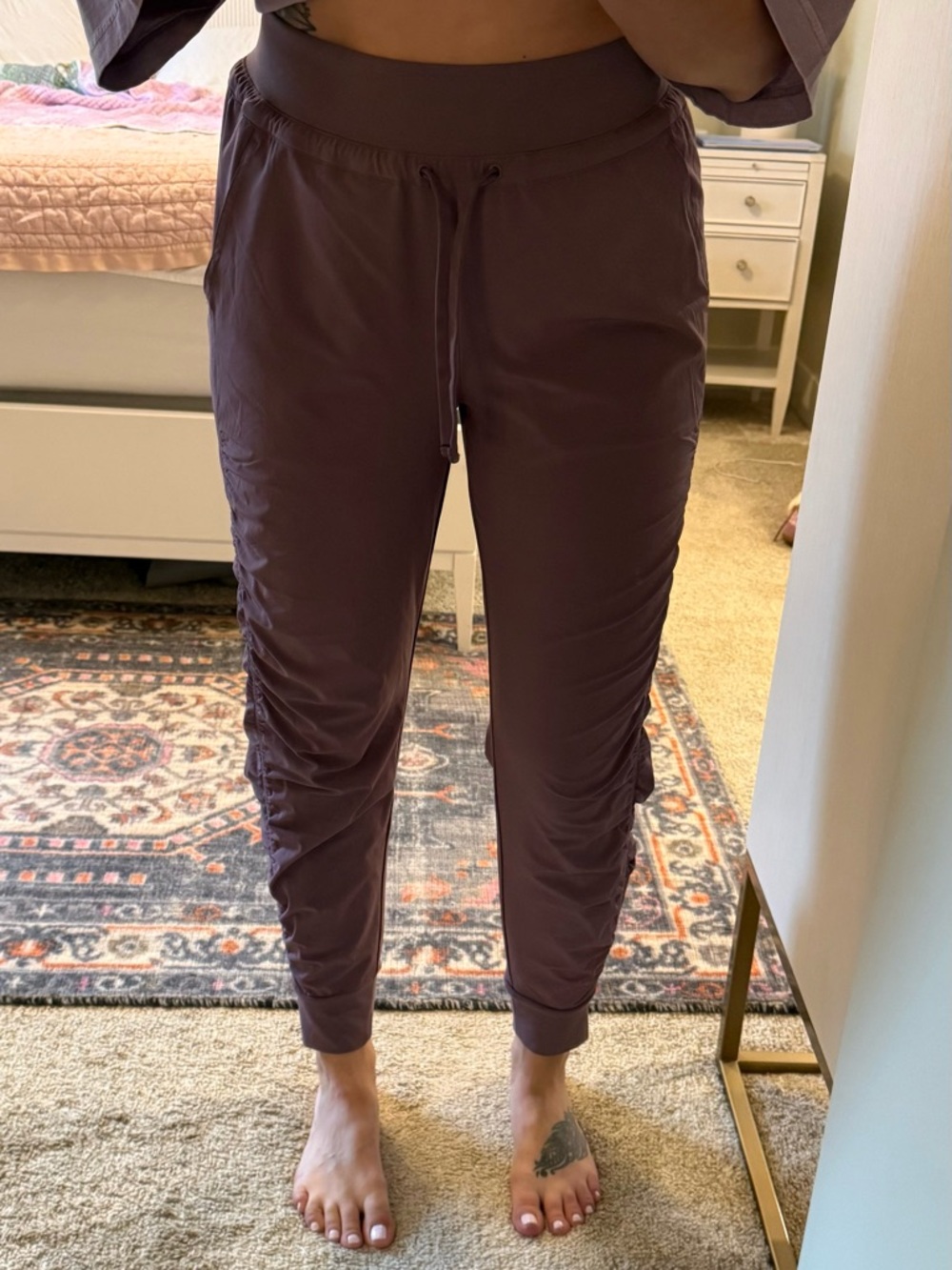 Athleta Mauve Purple Attitude Drawstring Track Joggers